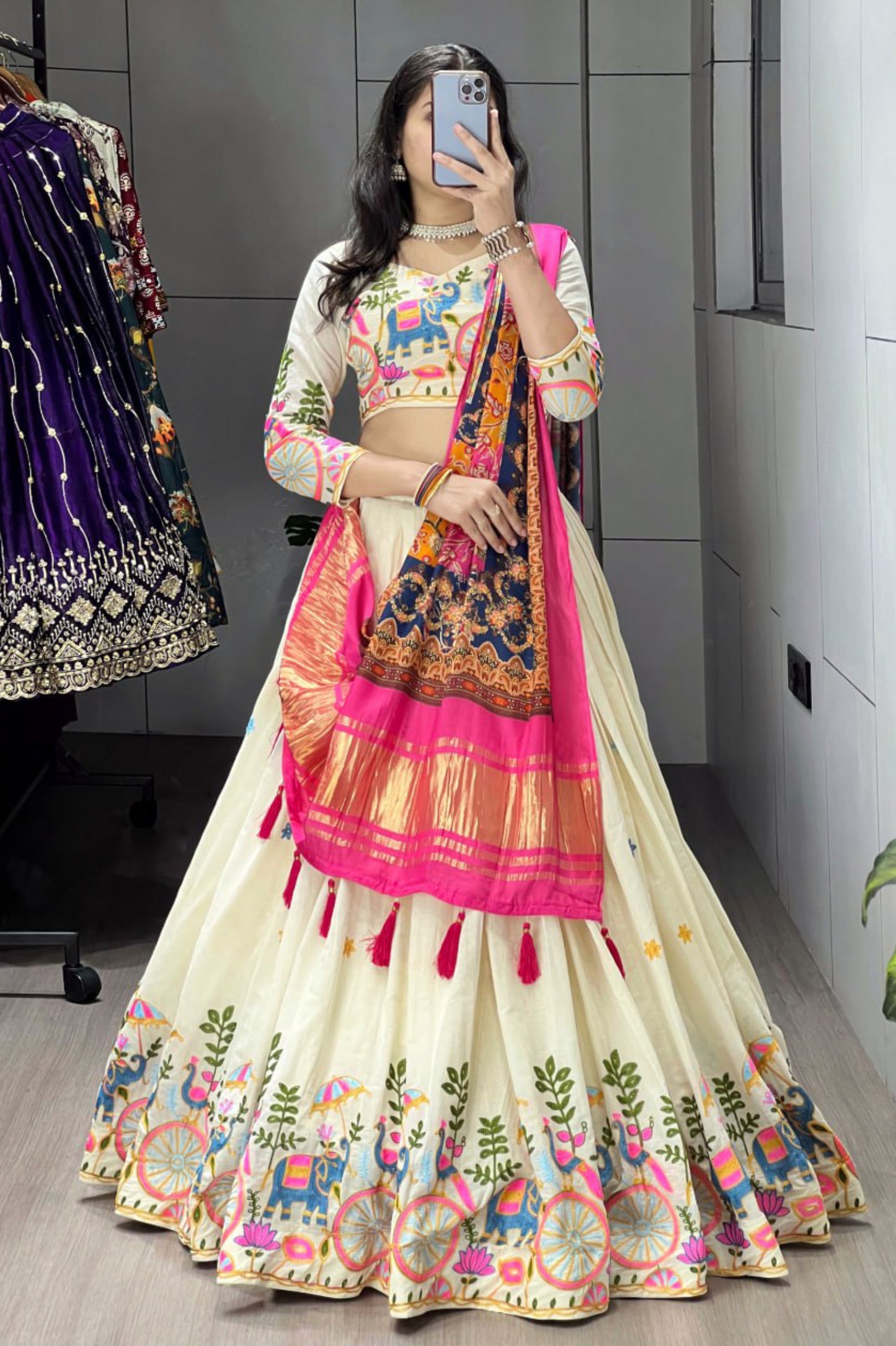 Cotton With Gaji Silk Concept Lehenga Choli
