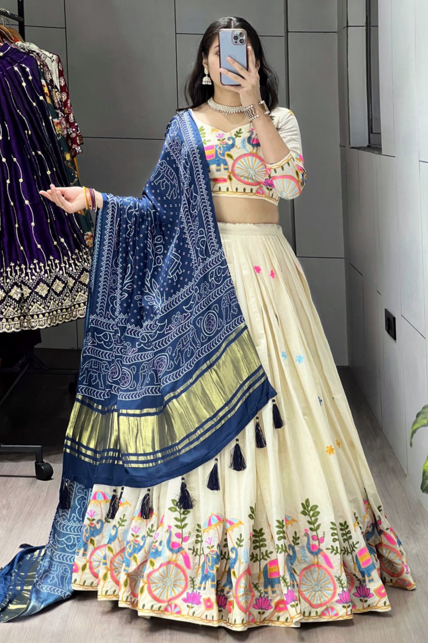Cotton With Gaji Silk Concept Lehenga Choli