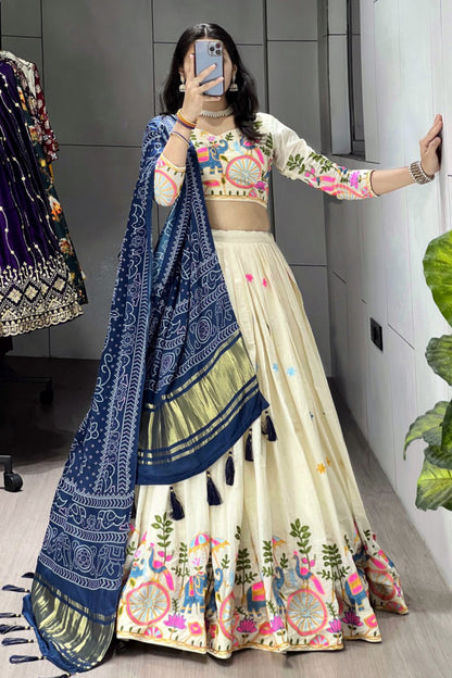 Cotton With Gaji Silk Concept Lehenga Choli