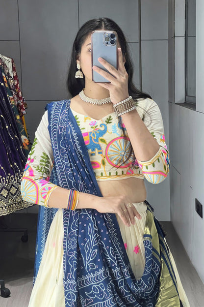 Cotton With Gaji Silk Concept Lehenga Choli