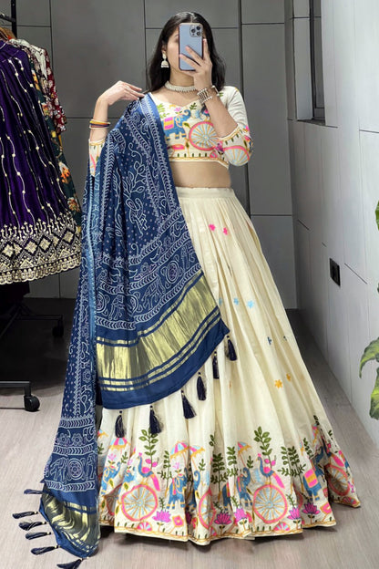 Cotton With Gaji Silk Concept Lehenga Choli