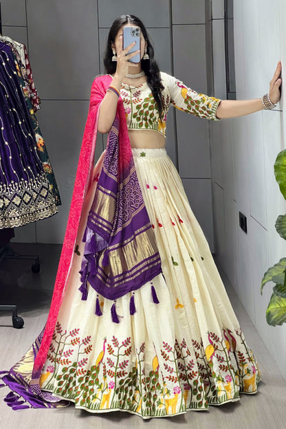 Cotton With Gaji Silk Concept Lehenga Choli