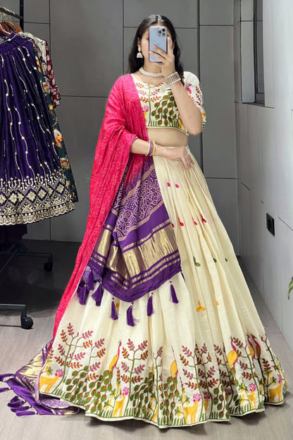 Cotton With Gaji Silk Concept Lehenga Choli