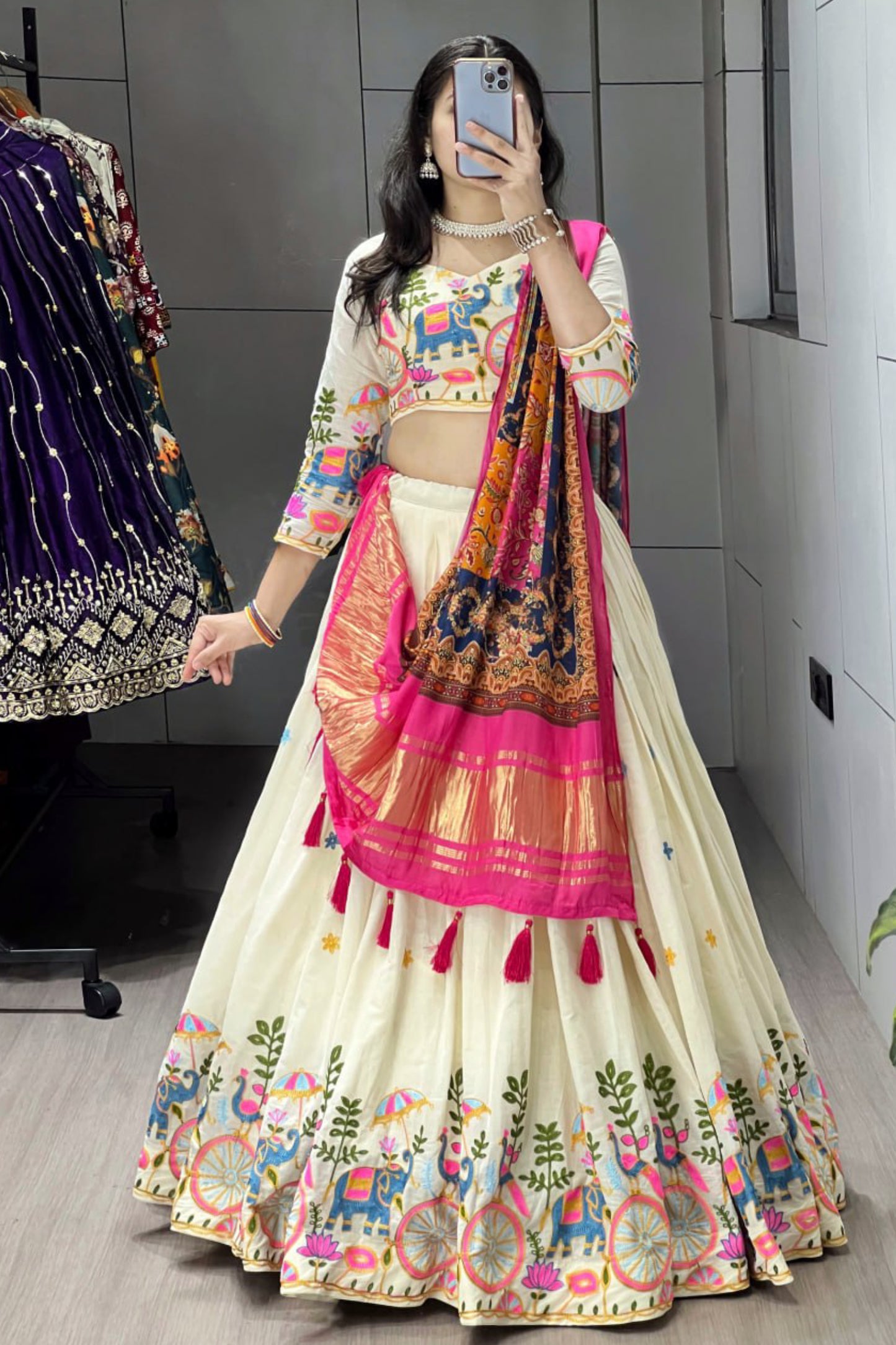 Cotton With Gaji Silk Concept Lehenga Choli