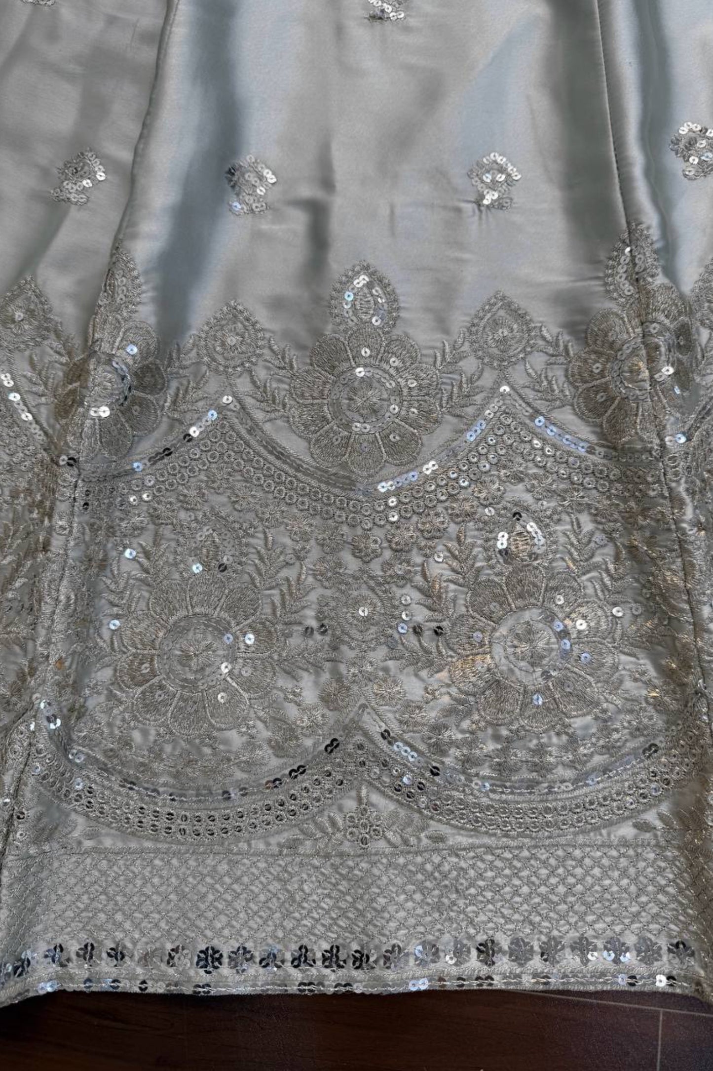 Elegant Silver Grey Designer Lehenga Choli Set