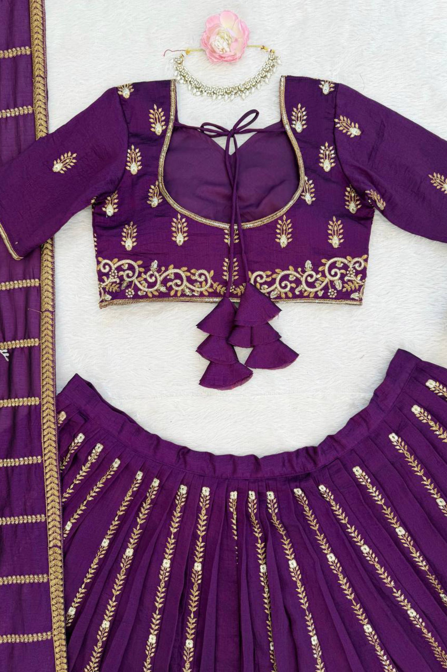 Designer Purple Embroidered Lehenga Choli