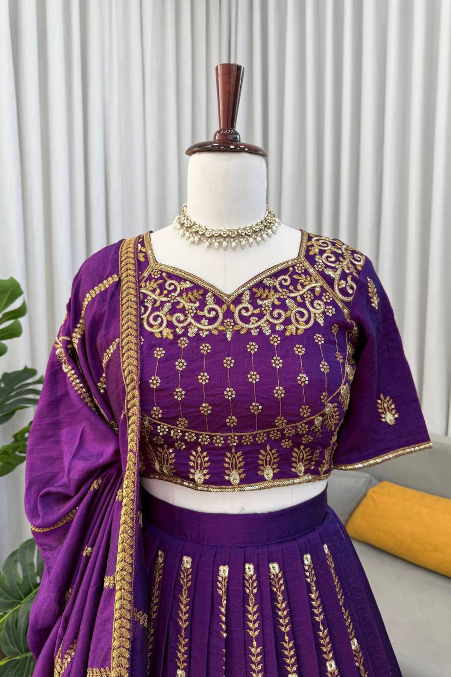 Designer Purple Embroidered Lehenga Choli