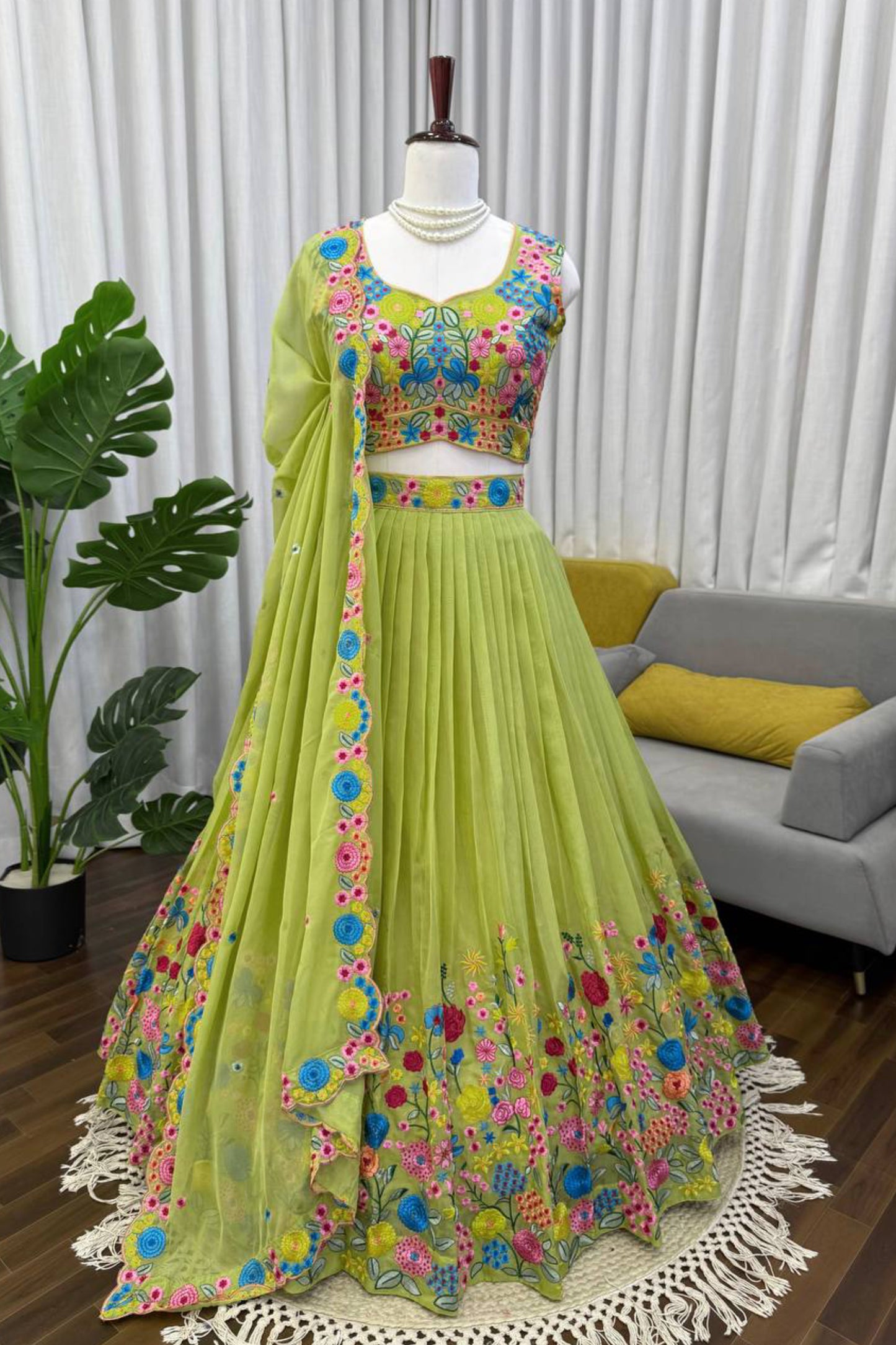 Tabby Orgnza Silk Lehenga
