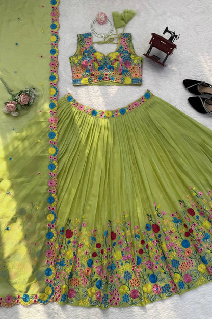 Tabby Orgnza Silk Lehenga