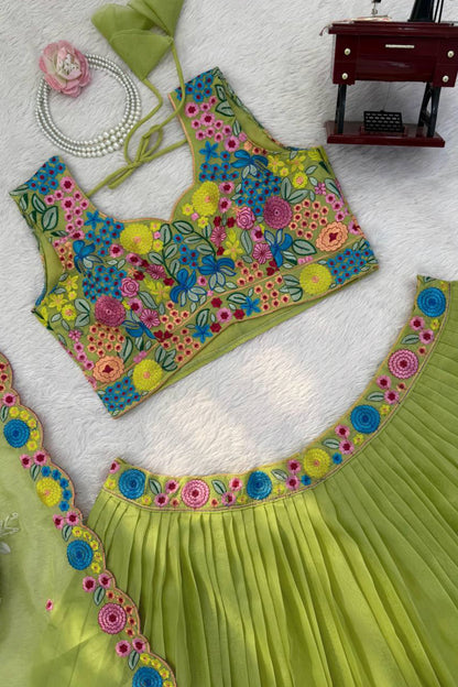 Tabby Orgnza Silk Lehenga