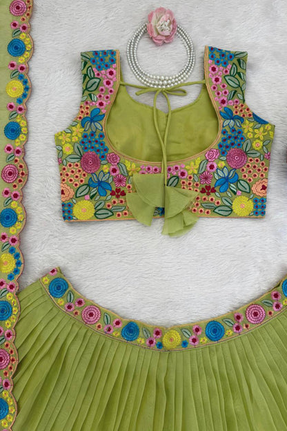 Tabby Orgnza Silk Lehenga