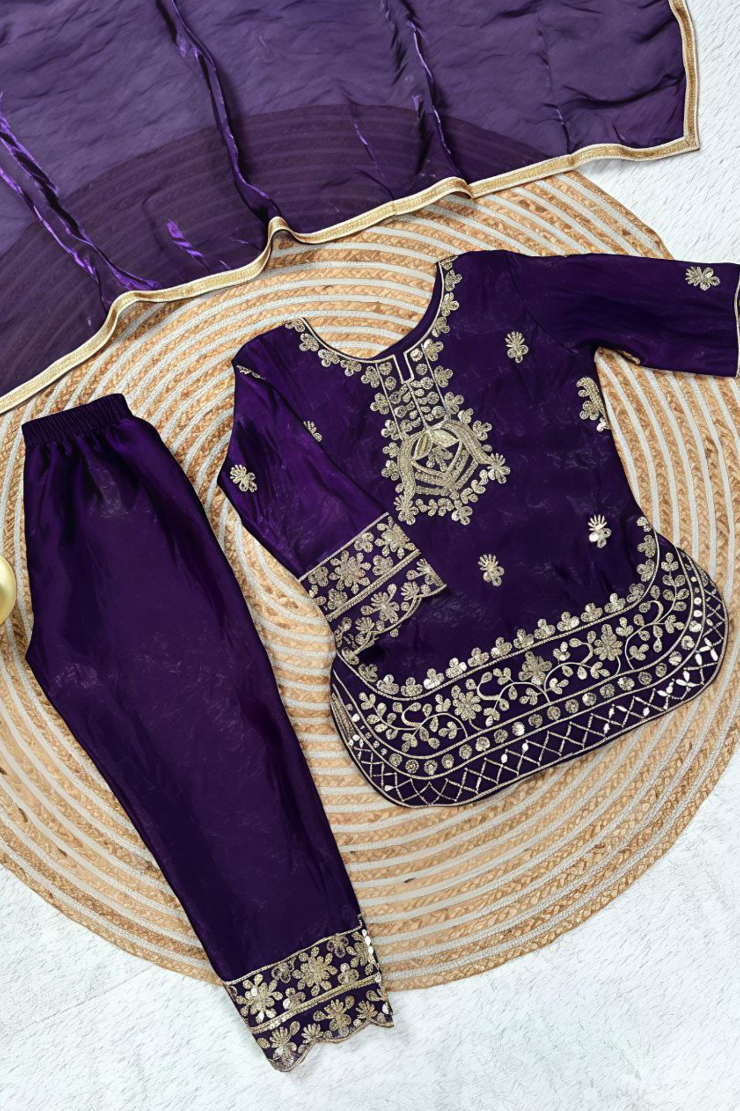 Elegant Top Plazzo & Dupatta Set
