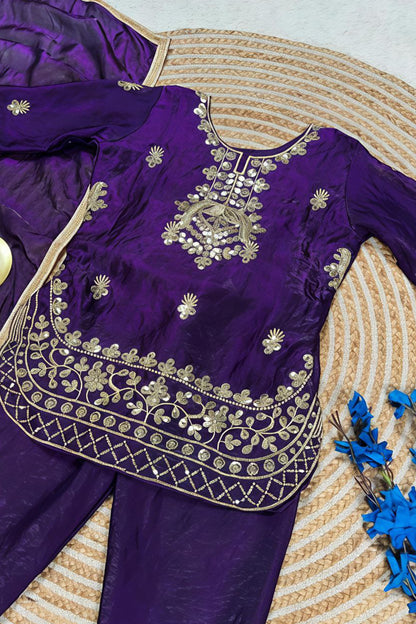 Elegant Top Plazzo & Dupatta Set