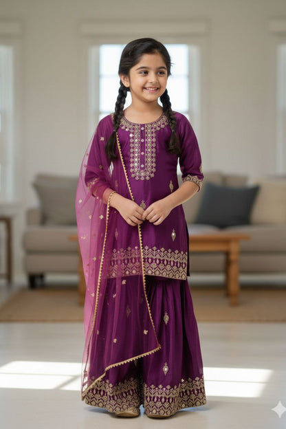 Elegant Top Plazzo & Dupatta Set
