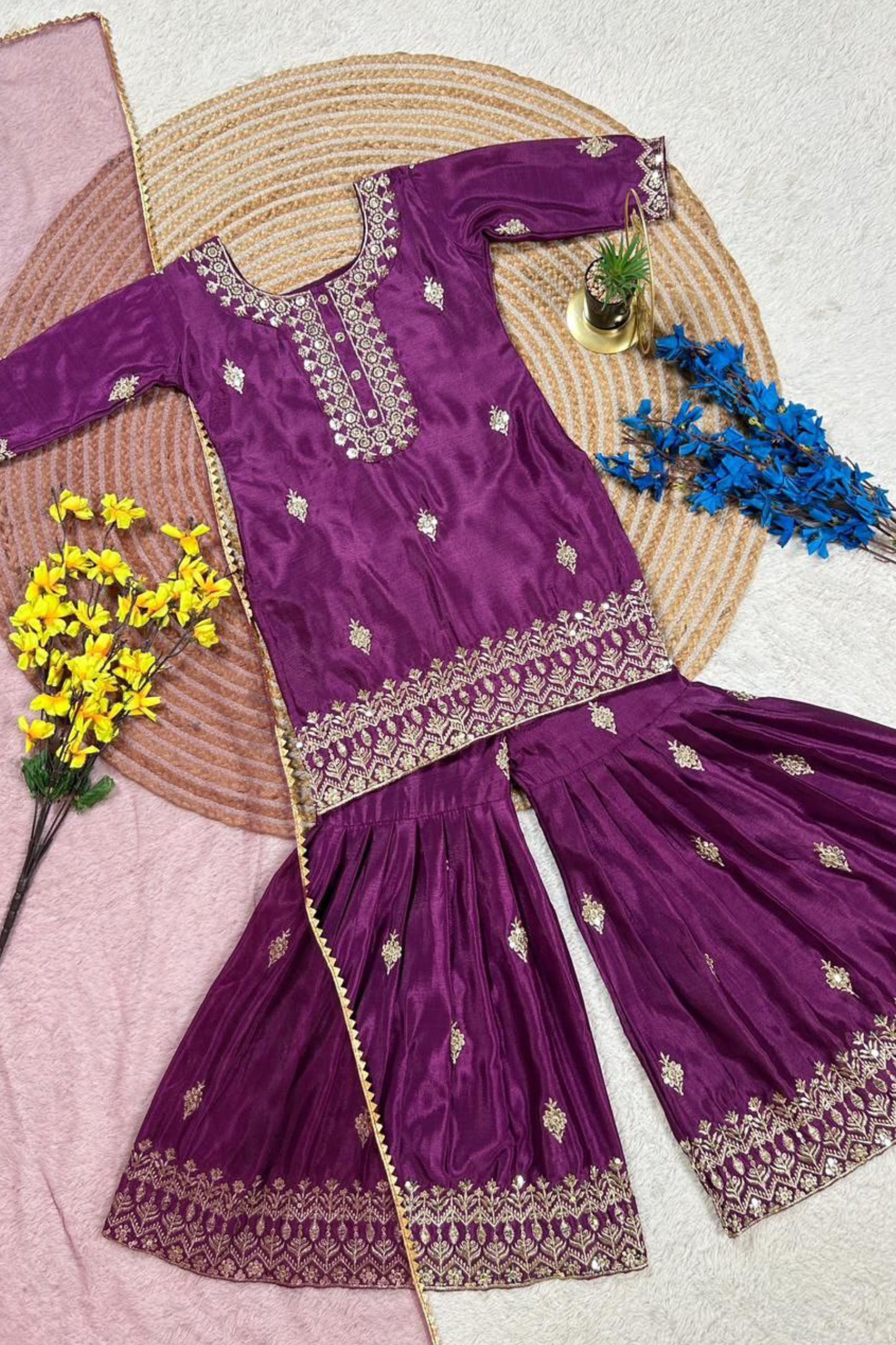 Elegant Top Plazzo & Dupatta Set
