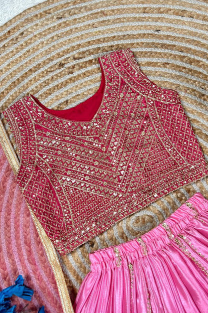 Soft Chinon Silk Kids Lehenga