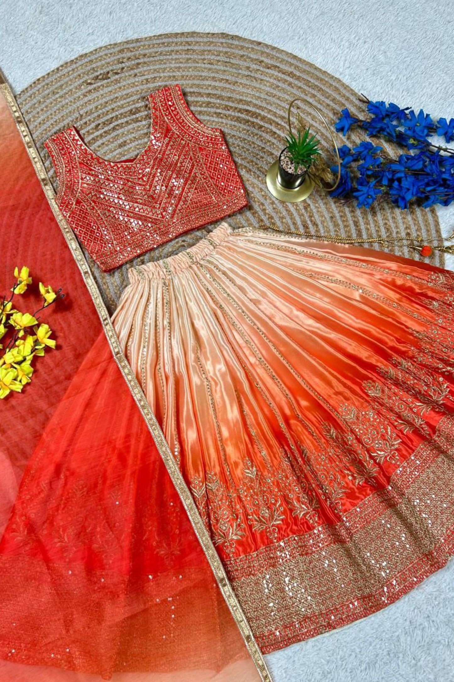 Soft Chinon Silk Kids Lehenga