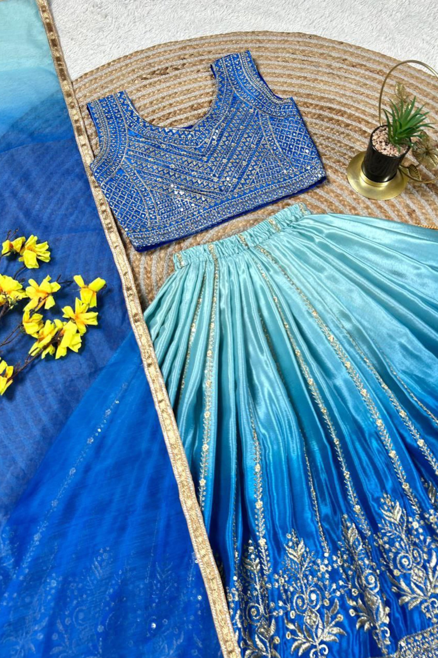 Soft Chinon Silk Kids Lehenga