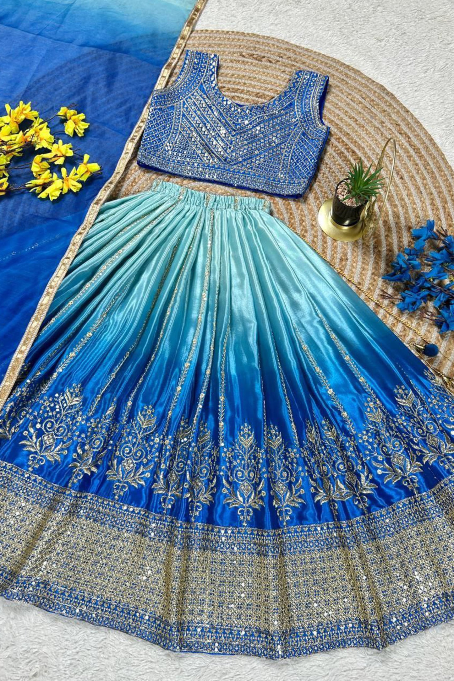 Soft Chinon Silk Kids Lehenga