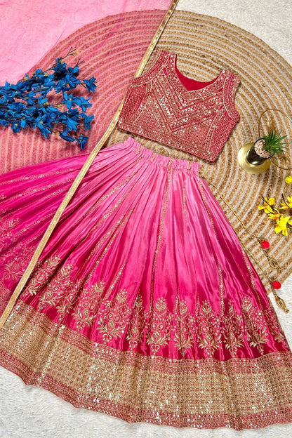 Soft Chinon Silk Kids Lehenga