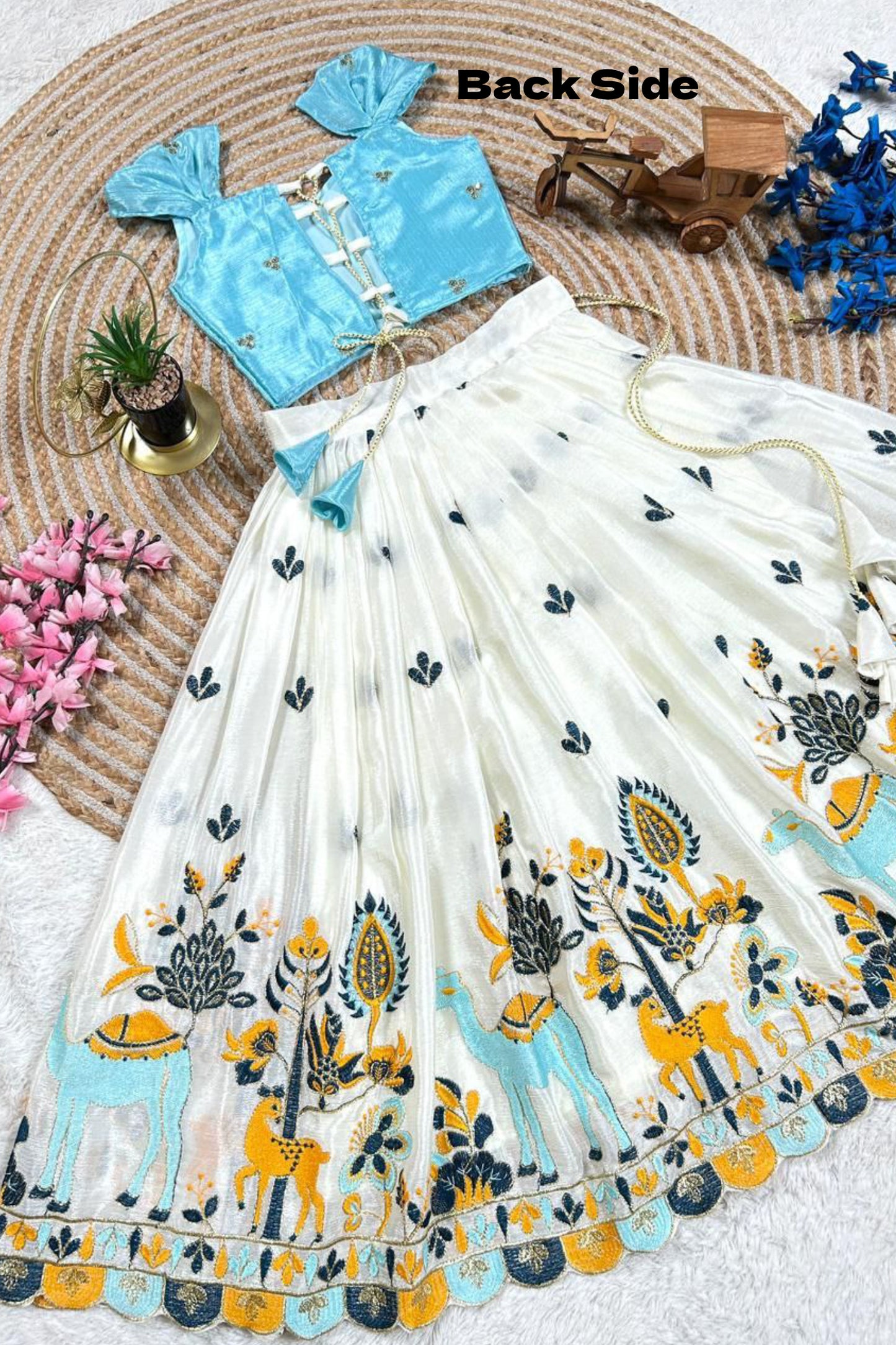 Cotton Silk Sky Blue Choli