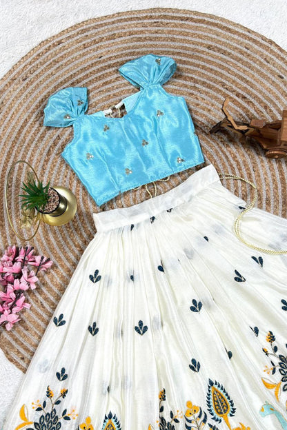 Cotton Silk Sky Blue Choli