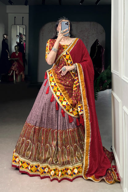 Tasar Silk Navratri Lehenga Choli