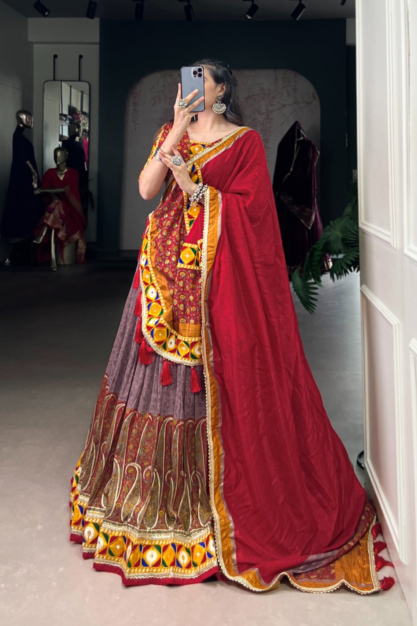 Tasar Silk Navratri Lehenga Choli