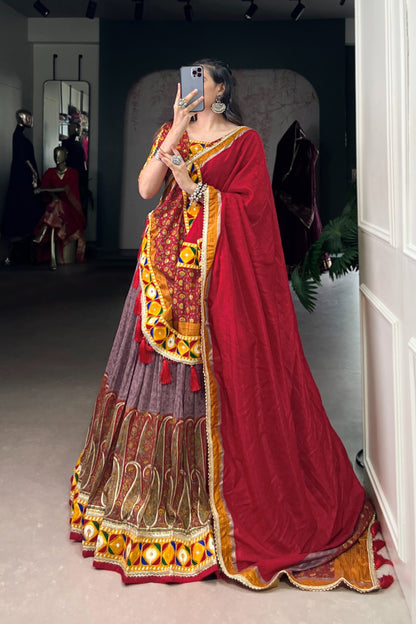 Tasar Silk Navratri Lehenga Choli