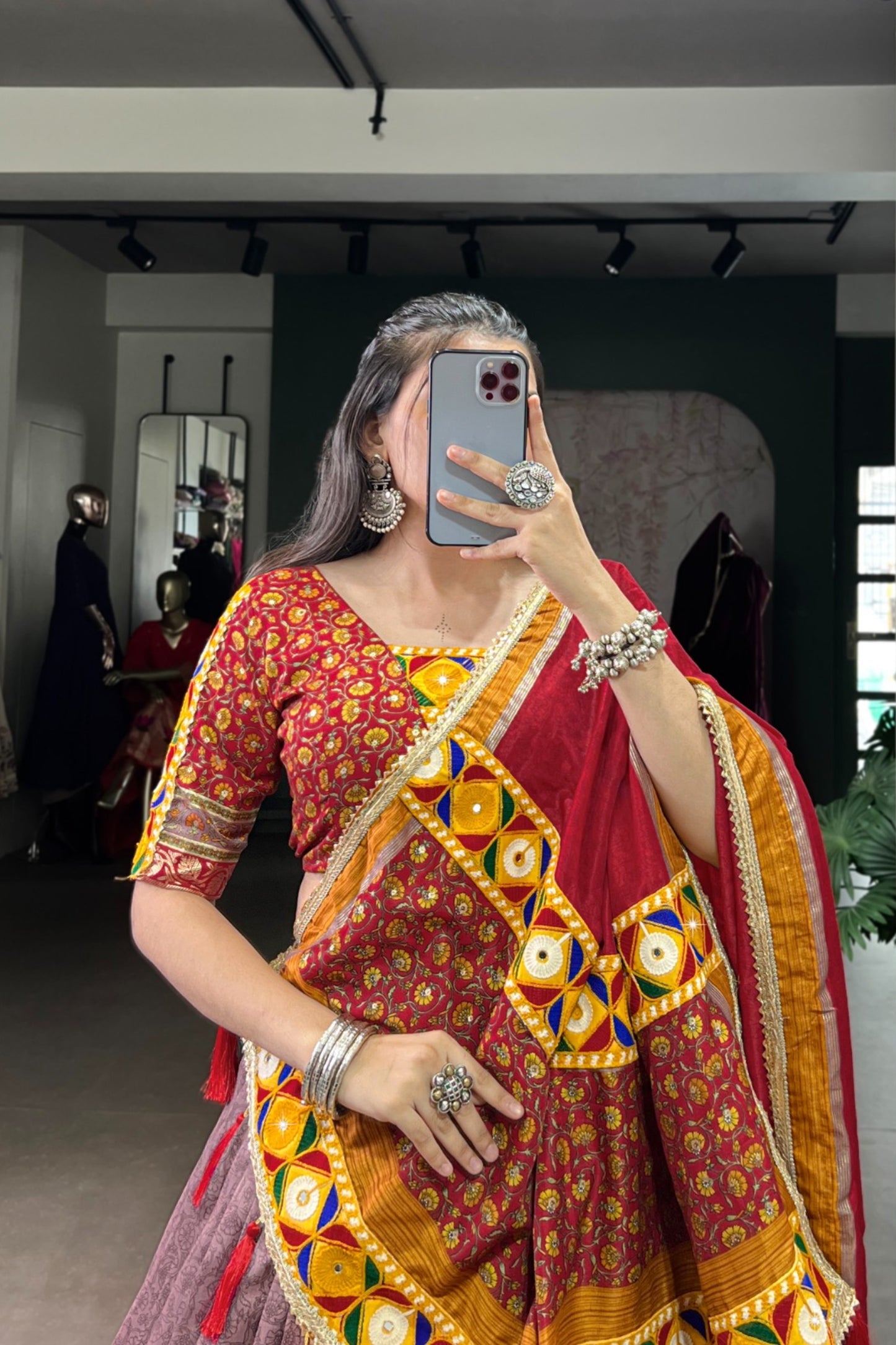 Tasar Silk Navratri Lehenga Choli