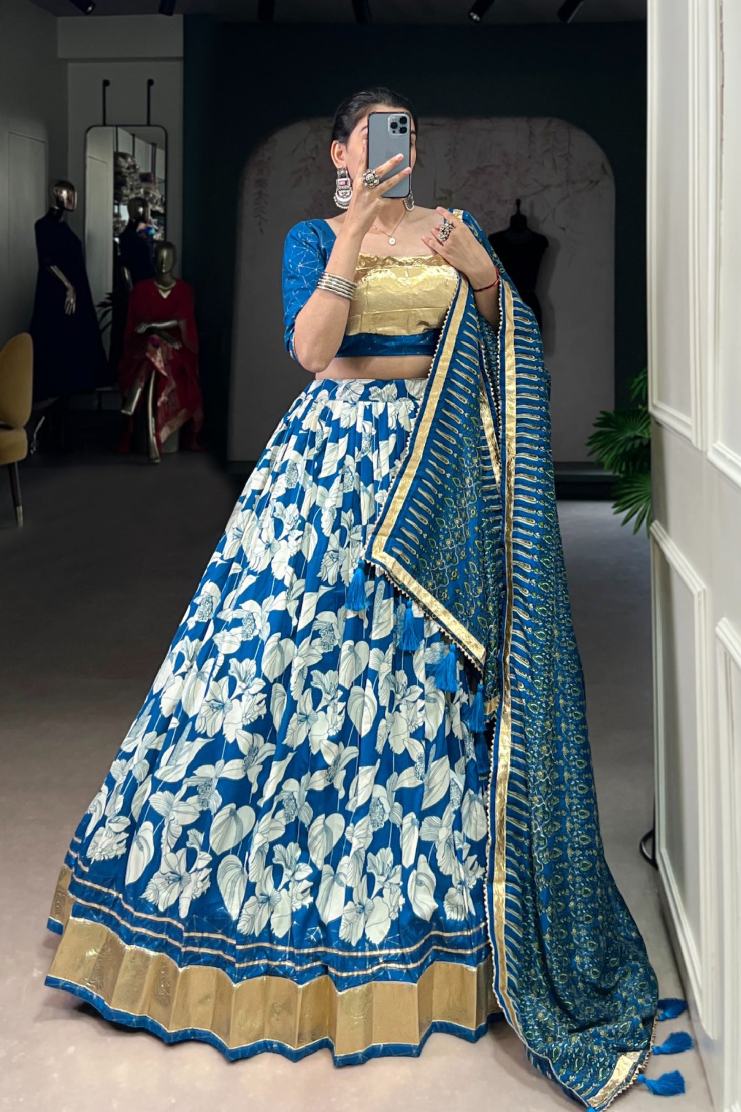 Tasar Silk Navratri Lehenga Choli