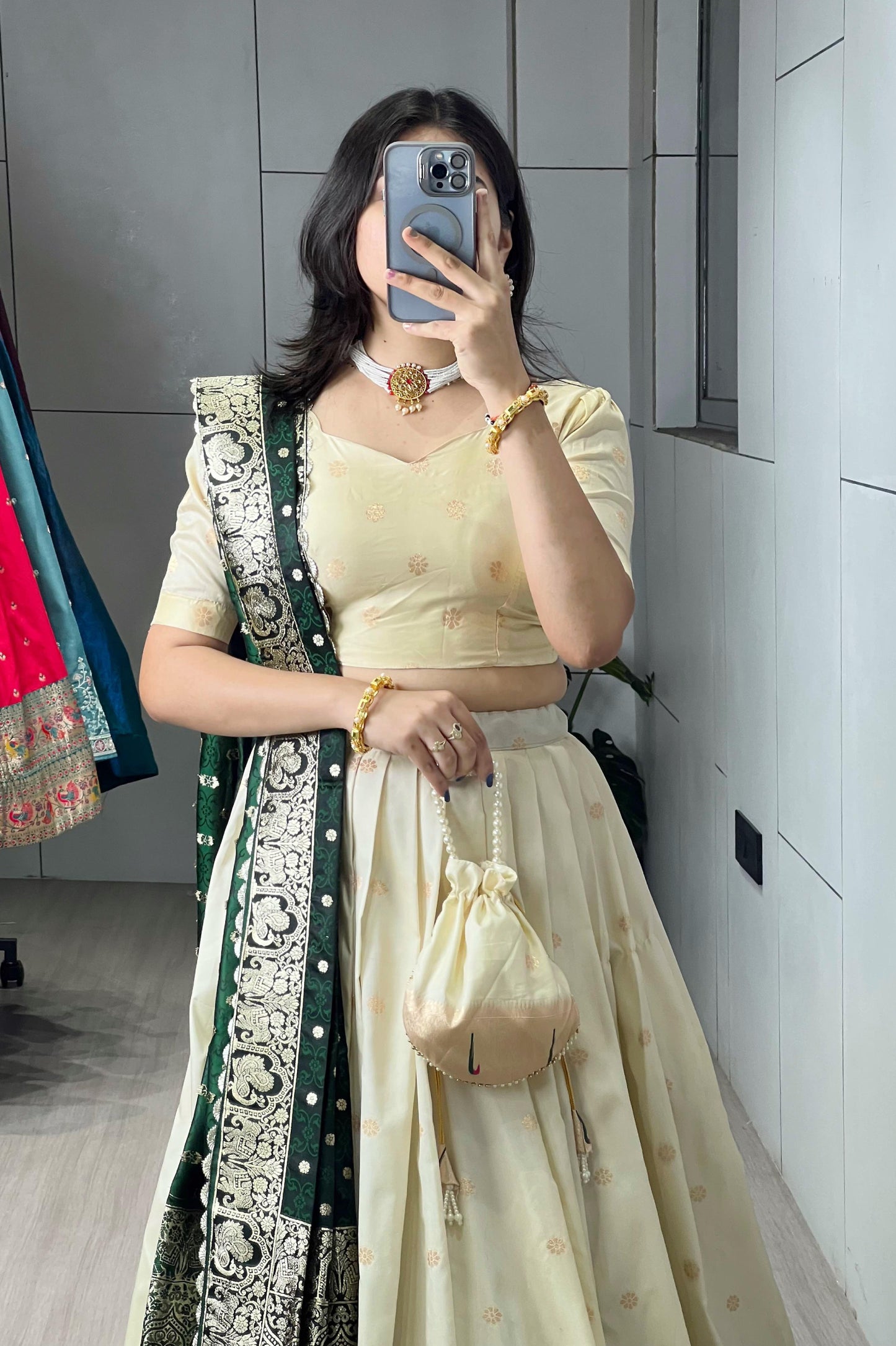 Paithani Lehenga Choli With Batwa