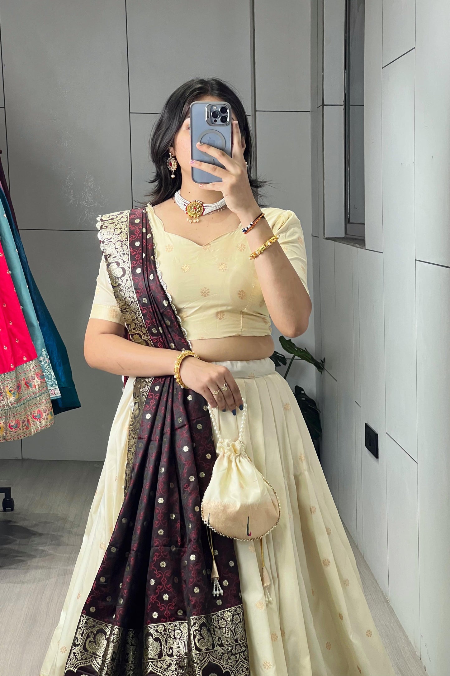 Paithani Lehenga Choli With Batwa