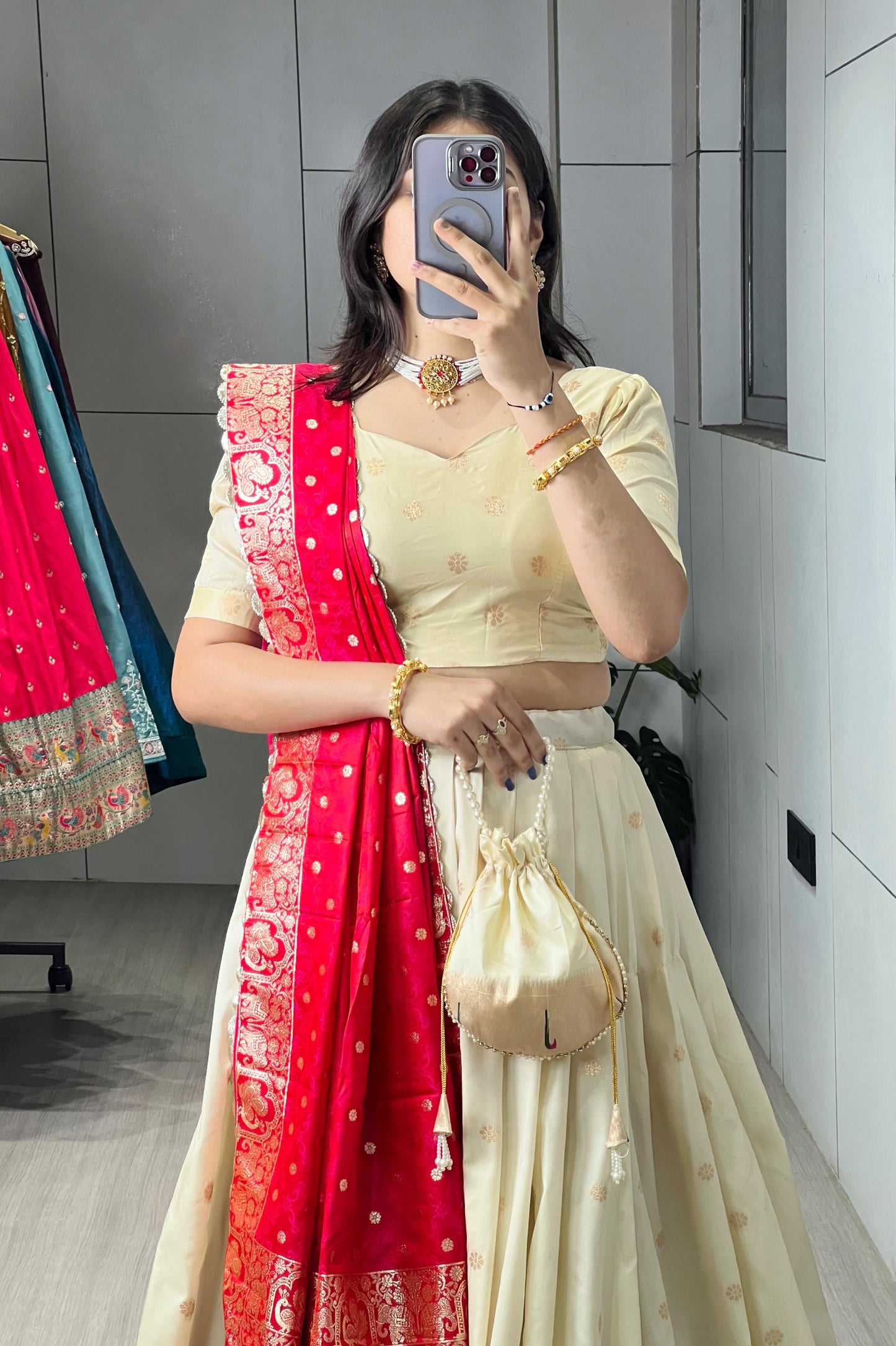 Paithani Lehenga Choli With Batwa