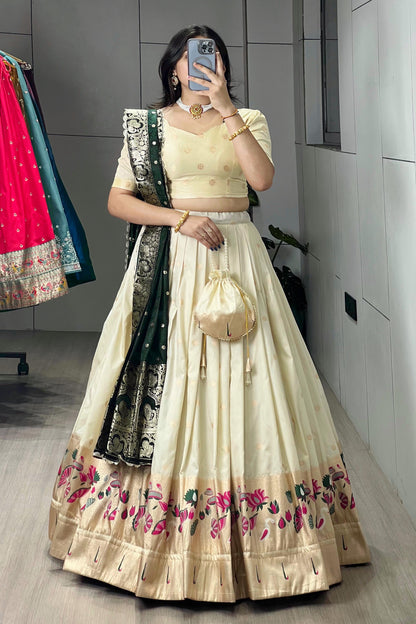 Paithani Lehenga Choli With Batwa