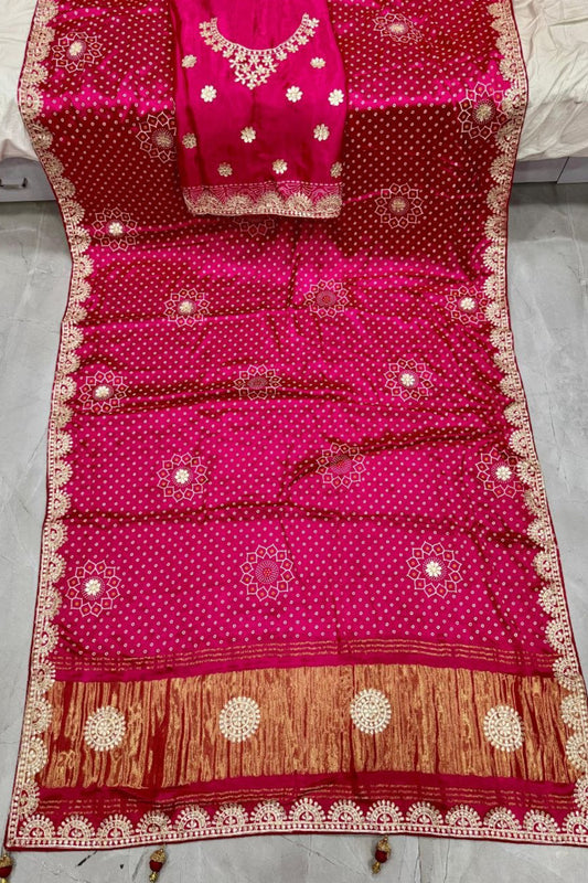 Gaji Silk Bandhani Saree