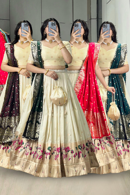 Paithani Lehenga Choli With Batwa
