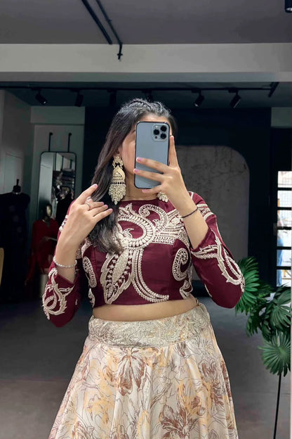 Crop top with Lehenga