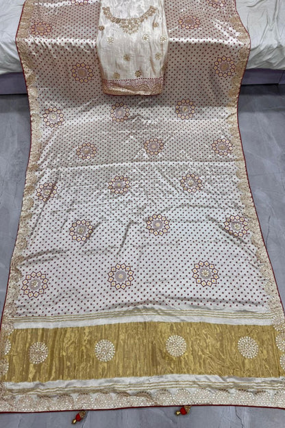 Gaji Silk Bandhani Saree