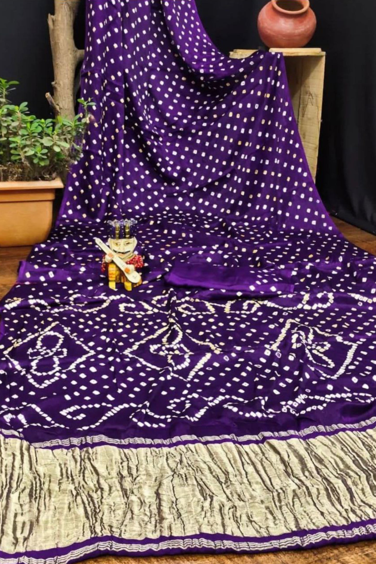 Gaji Silk Bandhani Saree
