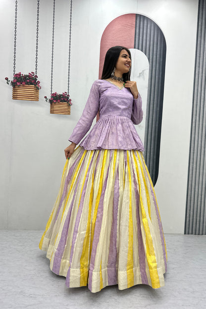 Jacquard Silk Kediya Style Outfit