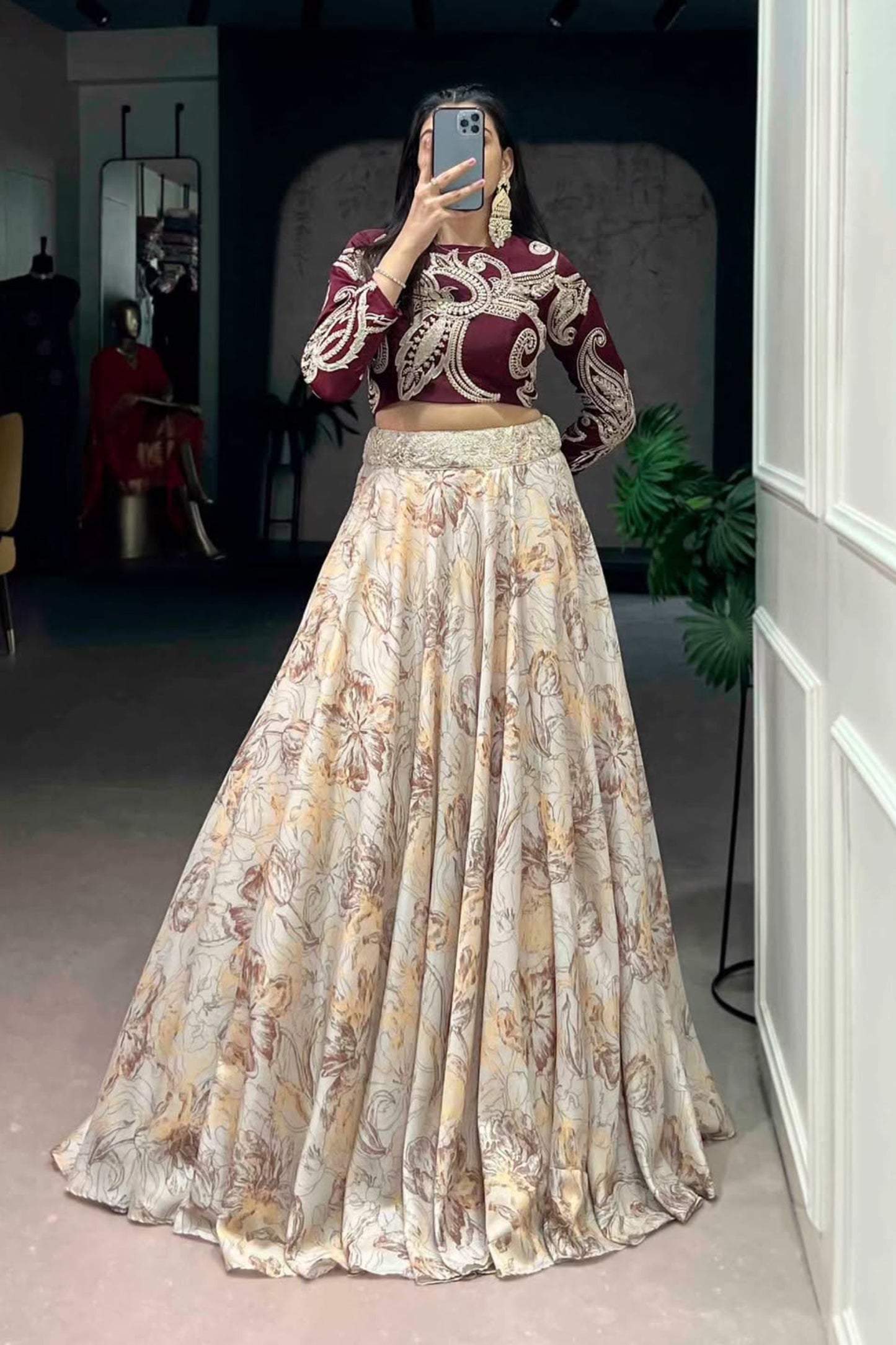 Crop top with Lehenga