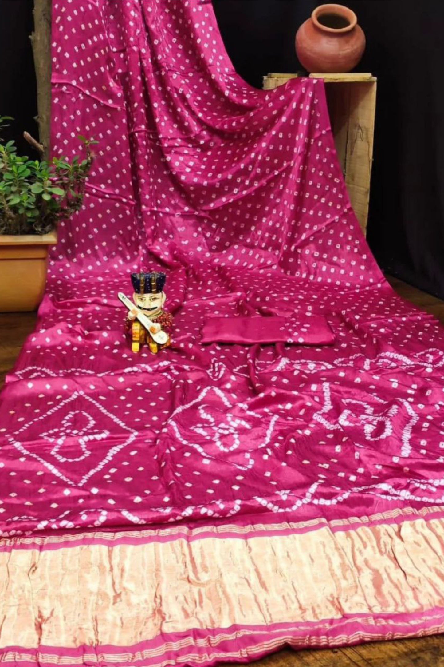Gaji Silk Bandhani Saree