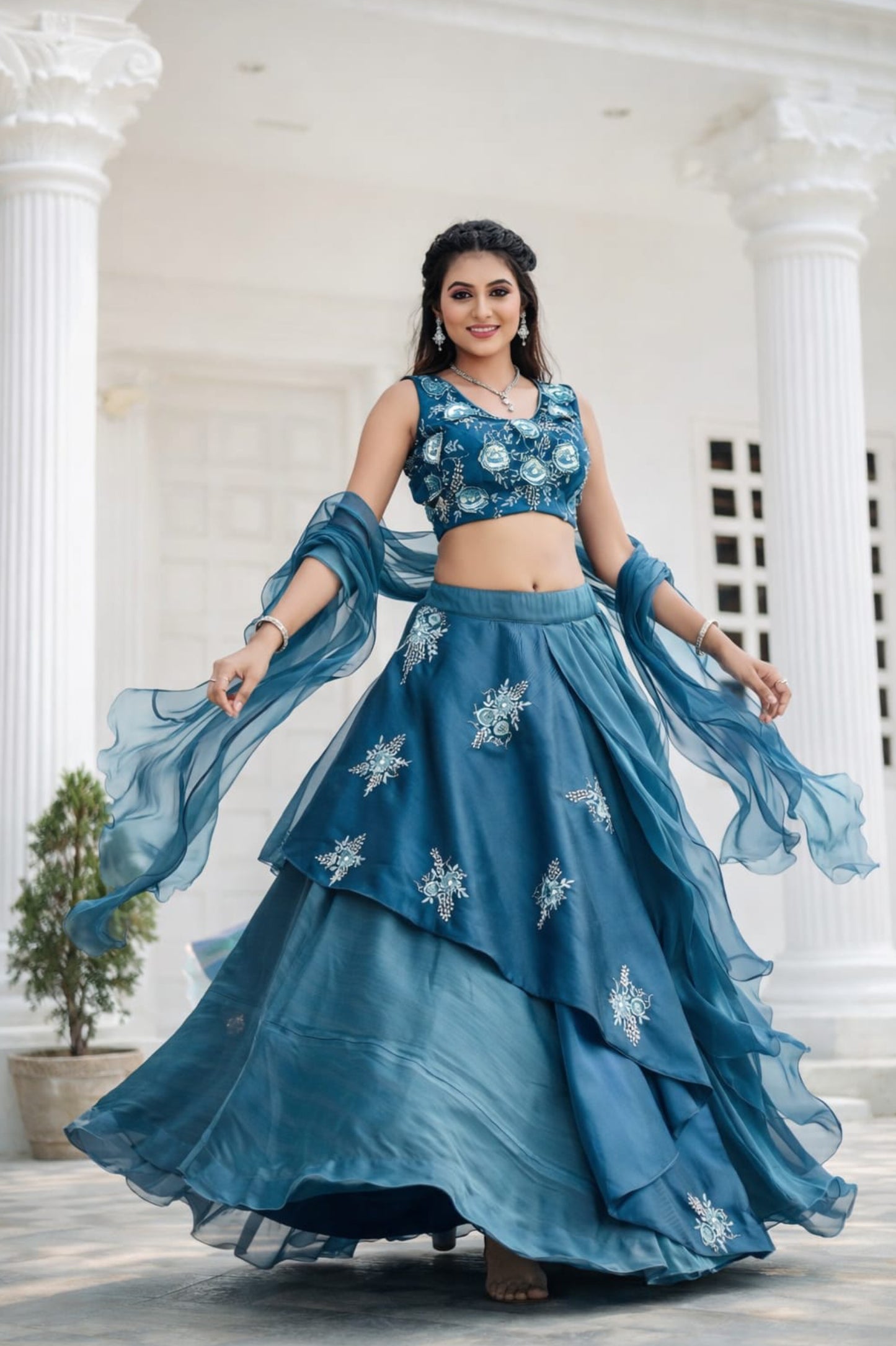 Rama Western Flower Lahenga Choli