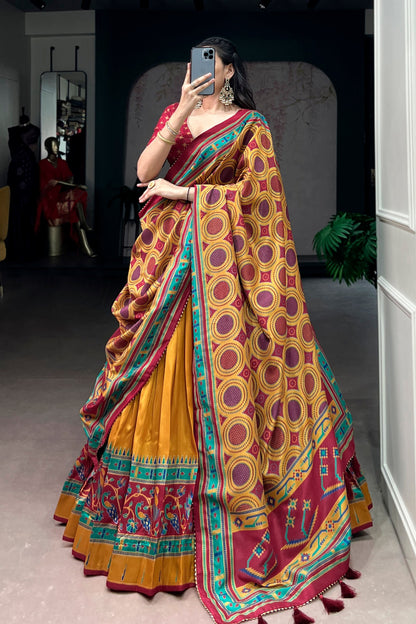 Tasar Silk Festive Shine Lehenga