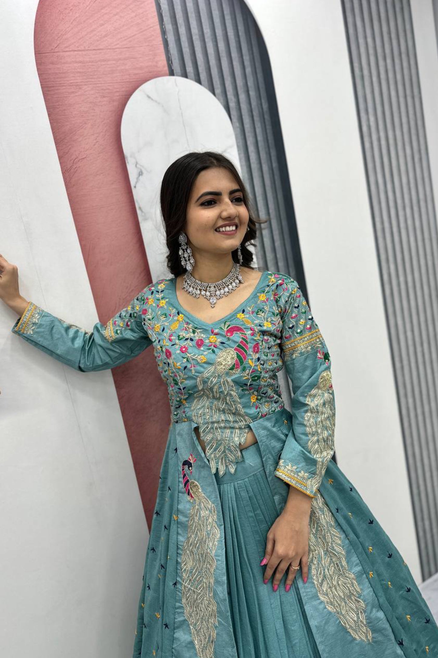 Trending Peacock Long Top Lehenga