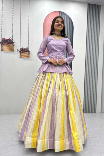 Jacquard Silk Kediya Style Outfit