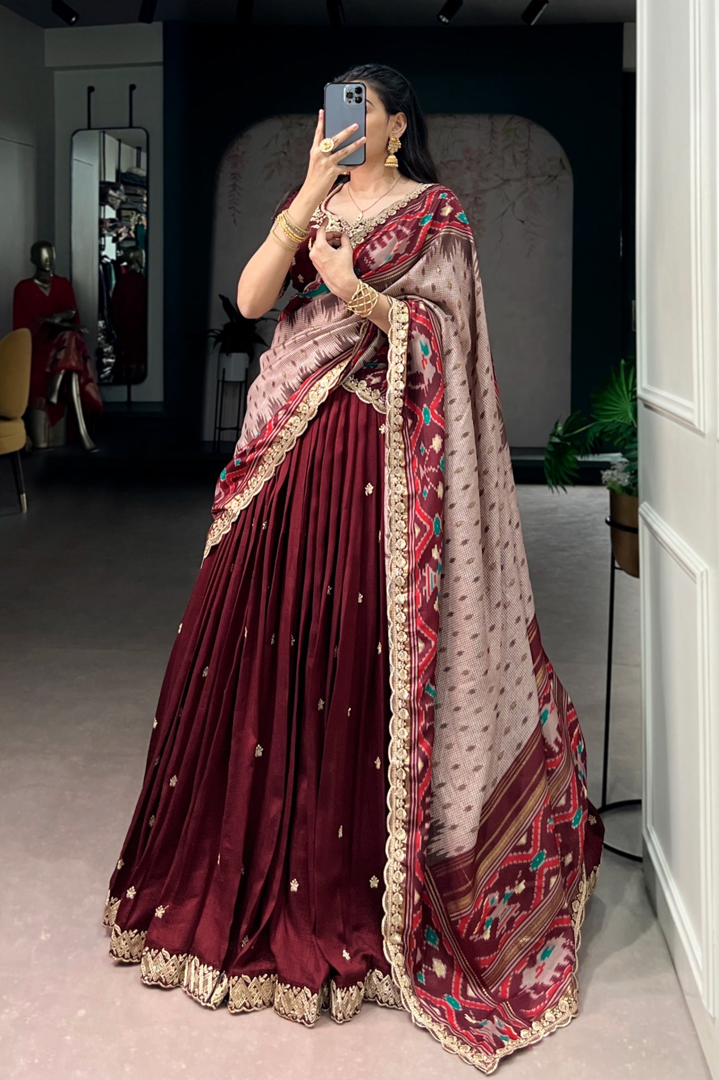 Vichitra Tussar Silk Lehenga
