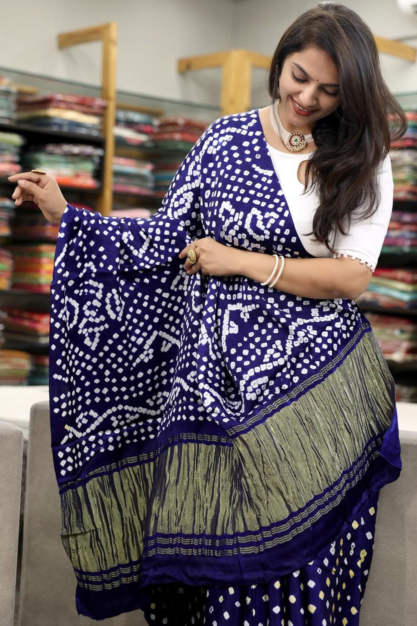 Gaji Silk Bandhani Saree