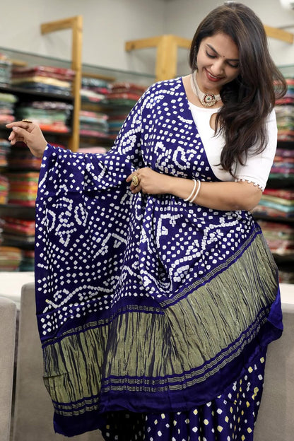 Gaji Silk Bandhani Saree